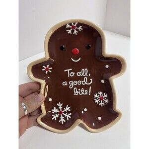Hallmark Christmas Candy Plate Cookie Tray Gingerbread “TO ALL , A GOOD BITE!”